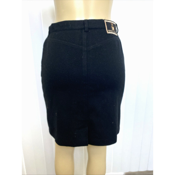 Ernest Le Gamin Skirt Black Mini Wool Cashmere 40 Lined Front zip S - Picture 5 of 8